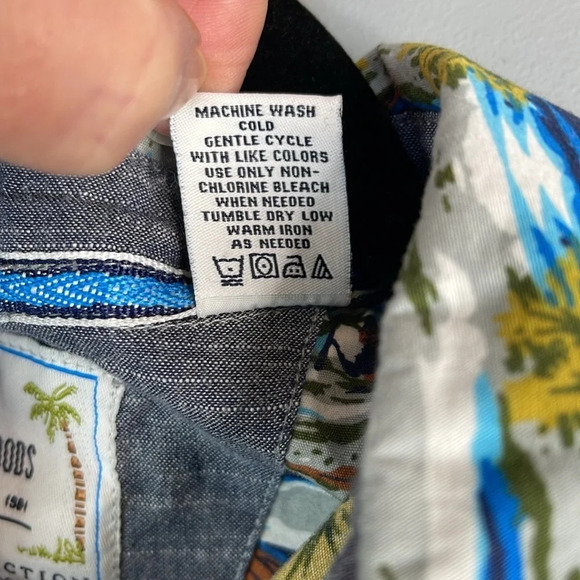 MBX Mens Paradise Shirt Short Sleeve Button Up Blue Green Cotton Hawaiian Size M - Picture 9 of 11